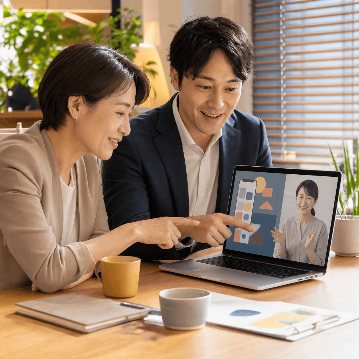 オンライン講義を受講する非エンジニアのビジネスパーソンたちの和やかな様子